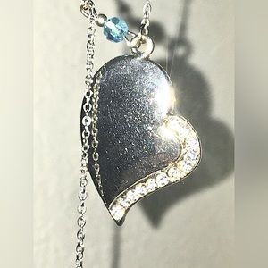 085 Heart silver necklace, handmade
